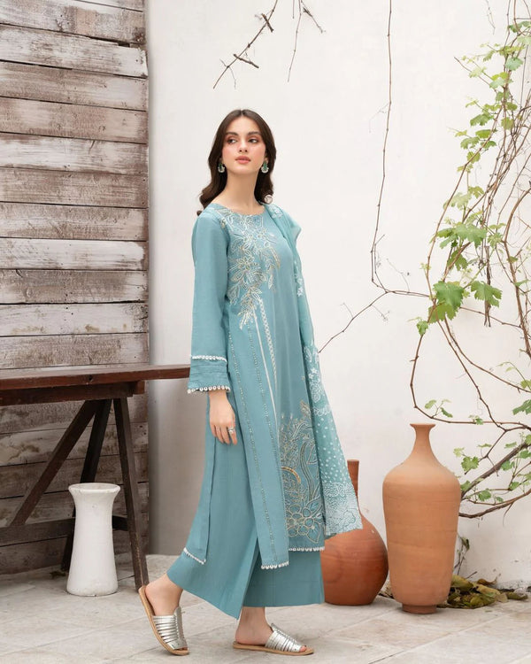 Elsa: Regal 3-Piece Embroidered Lawn Ensemble