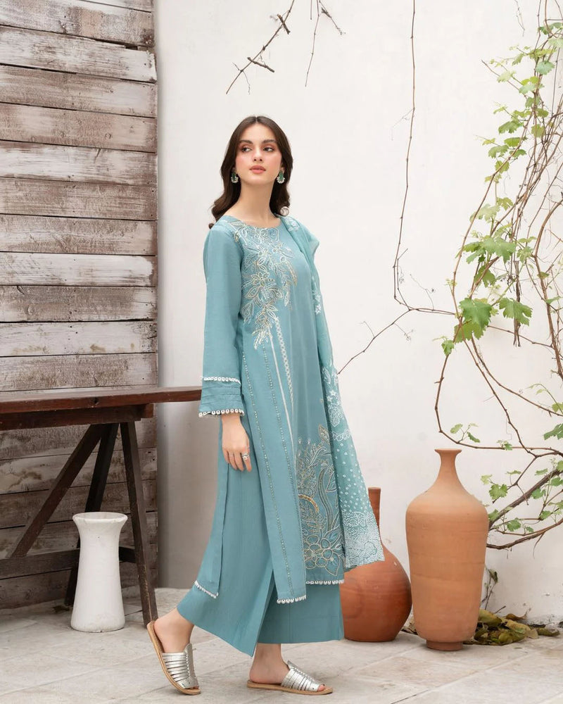 Elsa: Regal 3-Piece Embroidered Lawn Ensemble