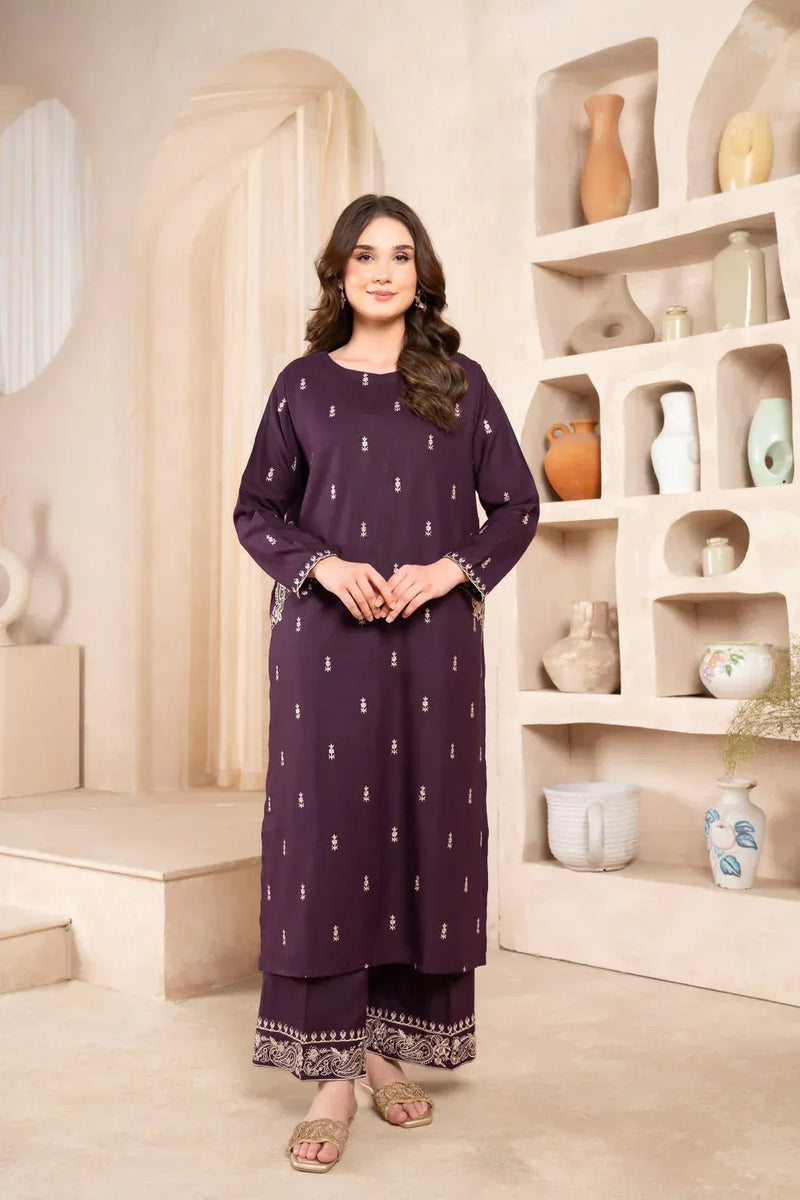 Luxe Purple Embroidered 2-Piece Lawn Set